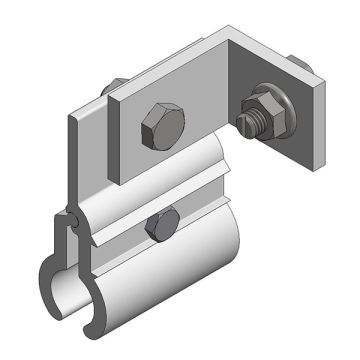 Alu. klem voor ronde felsnaad (profielen horizontaal)