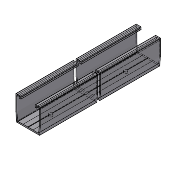 PV Inverter Shelter Slim - Trapezium profile L=979 mm