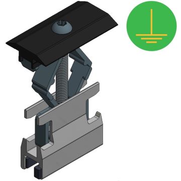 Alu tussenklem alu profiel 28-40mm - zwart